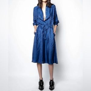 Zadig & Voltaire Revolt Jac Python Dress in Bleu de Chine